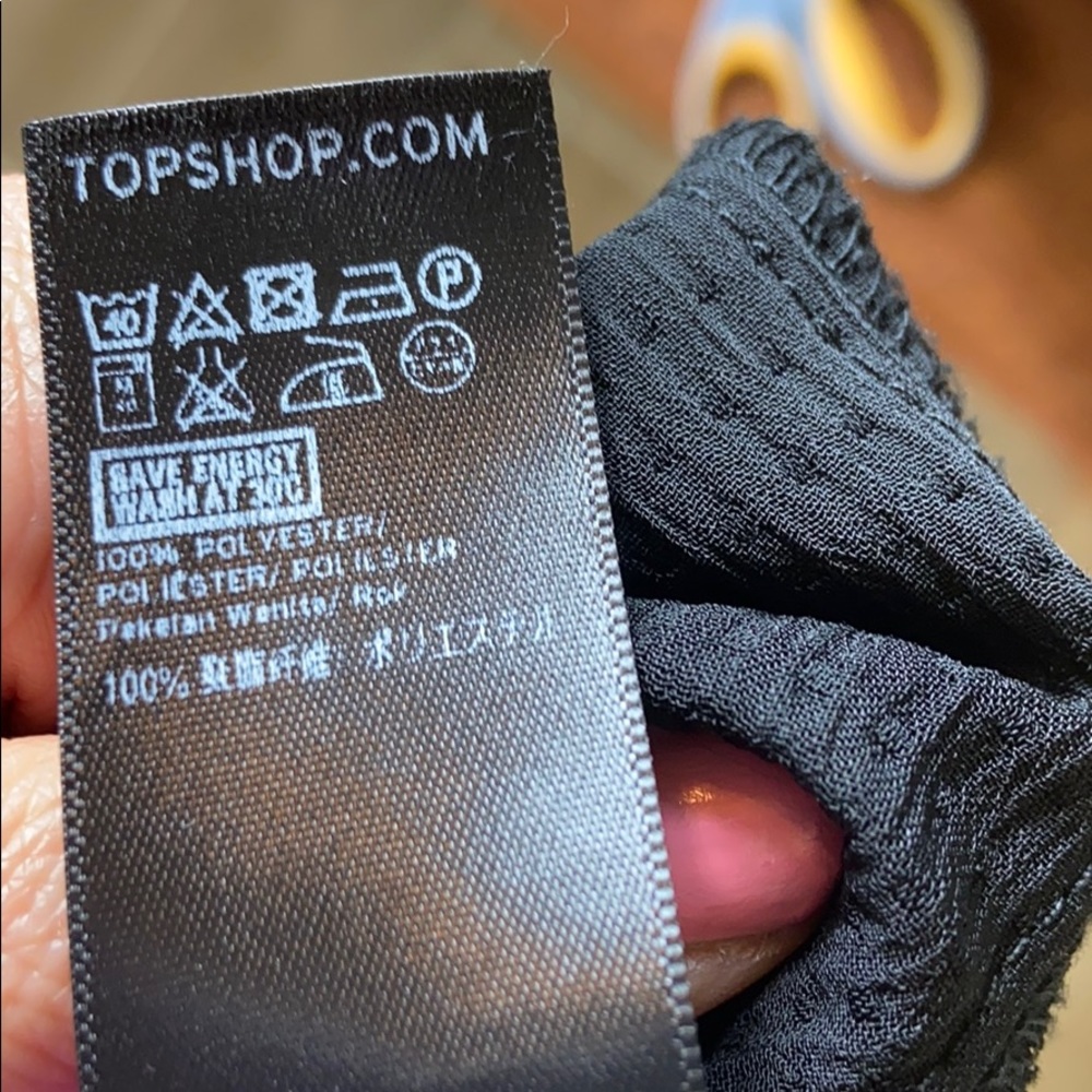 Topshop black midi high waist tie straight skirt 8 - Picture 8 of 8
